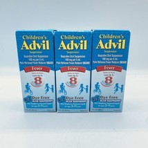 Lot 3x Advil Children&#39;s Suspension Fever Reducer Pain Relief Blue Raspbe... - £17.18 GBP