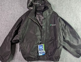 NEW NWT Frogg Toggs Black Zip-Front Polypropylene breathable Rain Jacket XL - £25.98 GBP