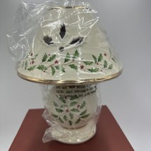 Lenox Candle Holder Holiday Christmas Lamp with Shade 10in USA Large Box - $48.51
