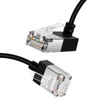 CAT6a UTP Ethernet Patch Cable 90 Degree Upward Right Angle UTP Cat6 Gig... - $23.51