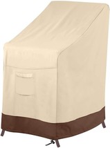 Vailge Stackable Patio Chair Cover,100% Waterproof Outdoor Chair, Beige&amp;Brown - $30.97