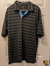 Tommy Bahama Dri-Logic Men&#39;s Golf Polo Shirt  Black Multi Color Stripes XL - $16.80