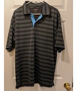 Tommy Bahama Dri-Logic Men&#39;s Golf Polo Shirt  Black Multi Color Stripes XL - £13.21 GBP