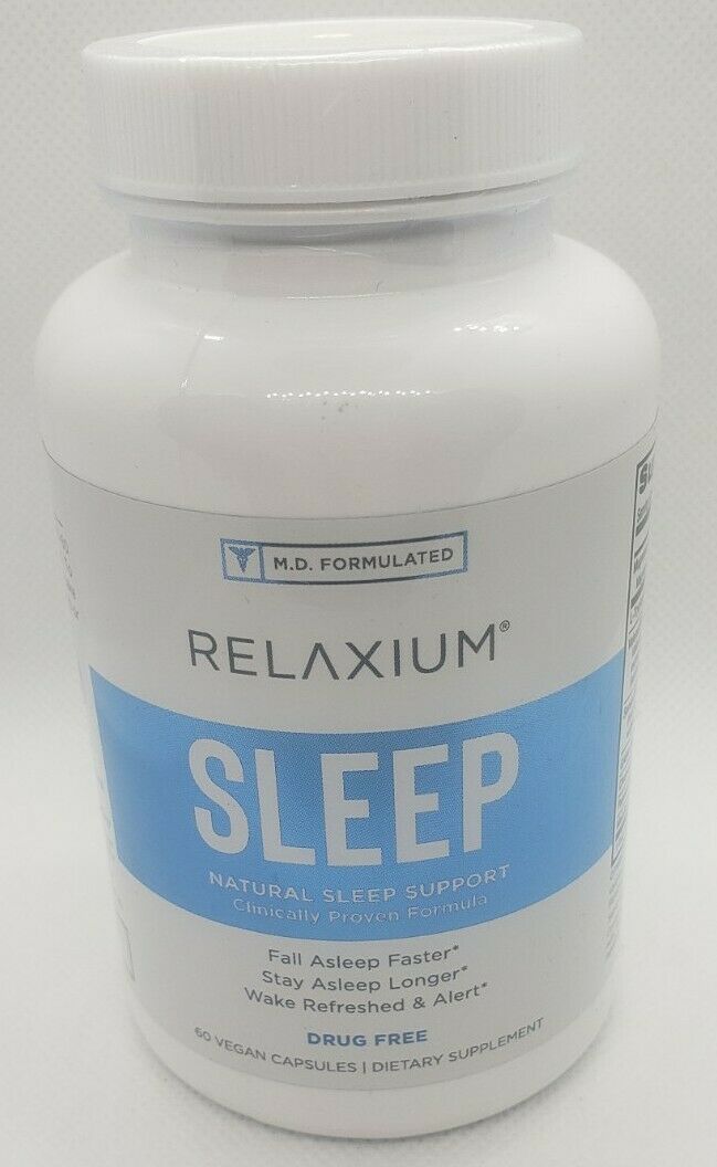 RELAXIUM SLEEP Natural Sleep Support 60 Vegan Capsules, Sealed/New, Exp