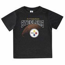 NFL Pittsburgh Steelers T-Shirt Logo Over Football Black Short Sleeve 18M Gerber - £12.78 GBP