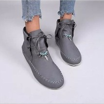 Sewing Lace-Up Ankle Bootie Moccasins Size 6.5 - £24.66 GBP