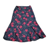 Kathie Lee Classy Career Long Maxi Skirt ~ Sz 14 ~ Black ~ Floral ~ Zips... - $22.49