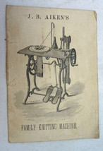 Aiken Knitting Machine advertising booklet 1860 Manchester NH women studies - £66.78 GBP