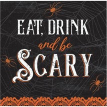 Wicked Webs Eat Drink and Be Scary 16 Ct Beverage Napkins - £2.99 GBP