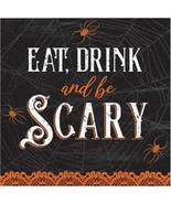 Wicked Webs Eat Drink and Be Scary 16 Ct Beverage Napkins - £3.01 GBP