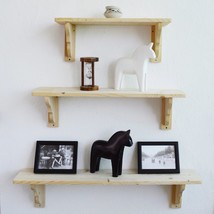 Handmade Natural Wood Wooden Shelf Storage Unit Stand Wall Mounted Shelves ECO - £9.55 GBP+