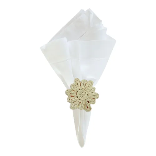 New White Snowflake Napkin Ring 2&quot; Gallerie Ii - £20.94 GBP