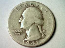 1941 WASHINGTON QUARTER DOUBLE DIE REVERSE GOOD G NICE ORIGINAL COIN BOB... - $22.00