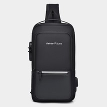 Men Shoulder Cross body Bag Sling Backpack Motorcycle Rider with USB Charge Port - £36.88 GBP