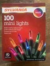 Sylvania 100 Mini lights Multicolor, Green wire Indoor/Outdoor Christmas... - £35.19 GBP