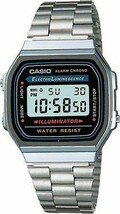 Casio -  A168W-1 -  Quartz Digital Alarm Silver-Tone Bracelet 32mm Men&#39;s... - $34.95