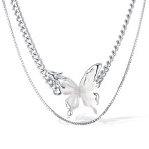 Women's High-Grade Butterfly Clavicle Chain Stainless Steel Necklace - £9.55 GBP