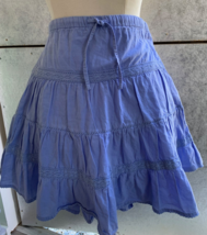 Gently Loved mini-Boden girls 5-6Y Light blue cotton drawstring skirt (3... - $10.88