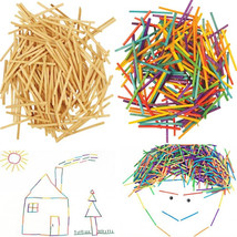 1500 Colorful Craft Sticks Matchsticks Matches Wooden Match Splints Art ... - £20.44 GBP