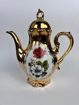 Wunsiedel Bavaria Vintage Porcelain Tea Coffee Pot 24 Karat Gold Plated ... - $150.00