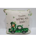 St Patrick&#39;s Day BEADED Leprechaun Green Truck Throw Pillow 12&quot;x12&quot; - £23.69 GBP
