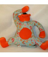 Pier 1 Paisley Monkey Ape LG 24&quot; Plush Stuffed Animal Orange Teal Blue R... - $49.95