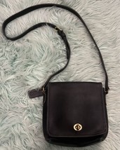 VTG Coach 9076 Legacy Companion Flap Black Leather Crossbody Shoulder Ba... - $99.00