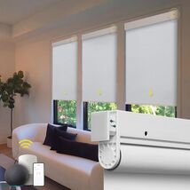 Motorized Automatic Blinds Cordless Roller Shades Smart Blinds White, (3... - $61.74