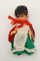 Vintage Doll Little Red Riding Hood 4&quot; Fully Dressed Rubber Plastic VG Condition - £8.31 GBP