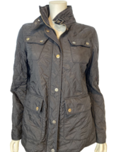 London Fog Quilted Fleece Lined Long Sleeve Zip Front Jacket Size M - $14.24
