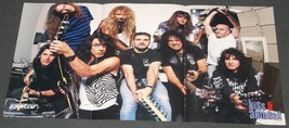 Kiss Paul Stanley Anthrax Scott Ian group photo 3-page centerfold poster - £3.31 GBP