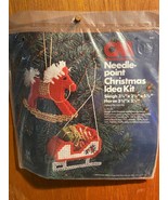 1978 CM Needlepoint Christmas Ornament Kit - Sleigh &amp; Rocking Horse *NEW... - $285.35 MXN
