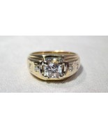 Vintage 18K Mens Gemstone Statement Ring Size 8 3/4 K1560 - £517.79 GBP