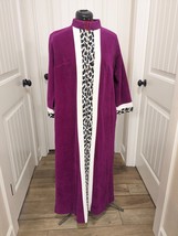 Vintage Vanity Fair Velour Zip Robe Housecoat Leopard purple sz 10 cheet... - £39.50 GBP