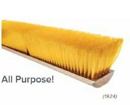 Magnolia Brush #1918 18&quot; Push Broom Floor Sweep Yellow Plastic Fiber Bro... - £32.01 GBP
