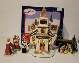 Snowflake Falls 8 Piece Lighted Church Nativity Set Limited Edition 2002... - £31.64 GBP