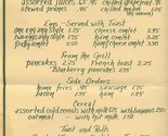 Breakfast at Allenberry Menu Boiling Springs Pennsylvania 1980&#39;s - $17.82