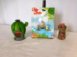 Miniature Gnome Cactus Home + Figurine + Acc Garden Sets 5 Total Pieces NEW - $150.79 MXN