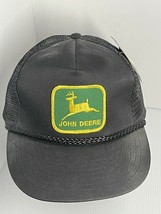 NWT John Deere PATCH Black Mesh Rope Trucker Snapback Hat Nissun Cap NOS - £29.76 GBP