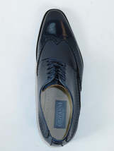 Men's Giovanni Shoes High Quality Leather Wing Tip Derby LINCOLN Navy image 6