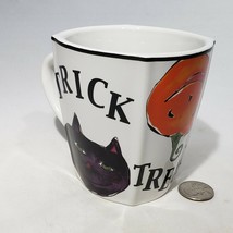 Rosanna R Table Trick Treat Boo Halloween Cat Pumpkin Ghost Coffee Mug EUC - £7.95 GBP