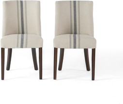 Christopher Knight Home Harman Dining Chair, Blue Stripe On Linen - £306.23 GBP