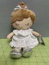 Baby Starters Lily Plush Doll  My 1st Doll White With Silver Bow &amp; Shoes - £10.21 GBP