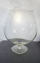 Giant Clear Glass Fishbowl Brandy Goblet Planter Pot 12&quot; H x 9&quot; W Center... - $34.58