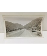 Antique Car Parked on Side of Highway Road License Plate Visible Black &amp;... - $59.46 CAD