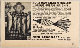 1949 Print Ad Fred Arbogast No. 3 Hawaiian Wiggler Fishing Lures Akron,Ohio - £9.49 GBP