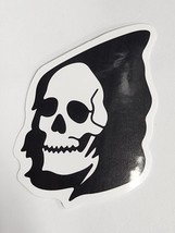 Simple Black and White Scull with Hood Sticker Decal Horror Theme Embellishment - £1.80 GBP
