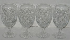 4 Signed Webb England Crystal Wine Glasses Water Goblets - £45.93 GBP