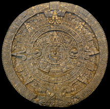 Maya Mayan Aztec Calendar sculpture 13&quot; in Bronze Finish Replica Reproduction - £38.06 GBP