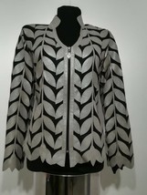 Gray Woman Leather Jacket Women Coat Zipper Short Light V Collar All Siz... - $180.00
